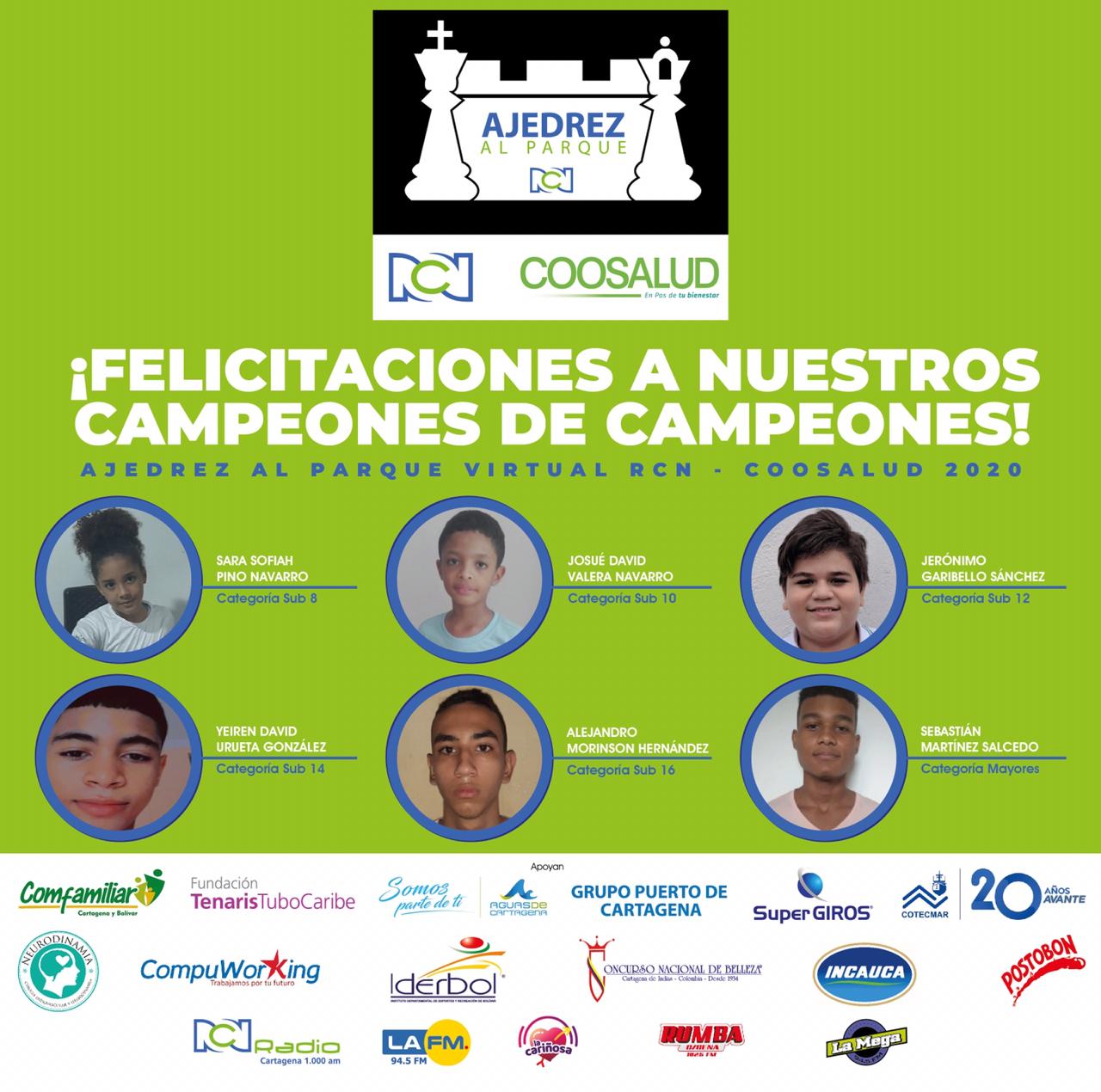 Campeones ajedrez al parque RCN - COOSALUD