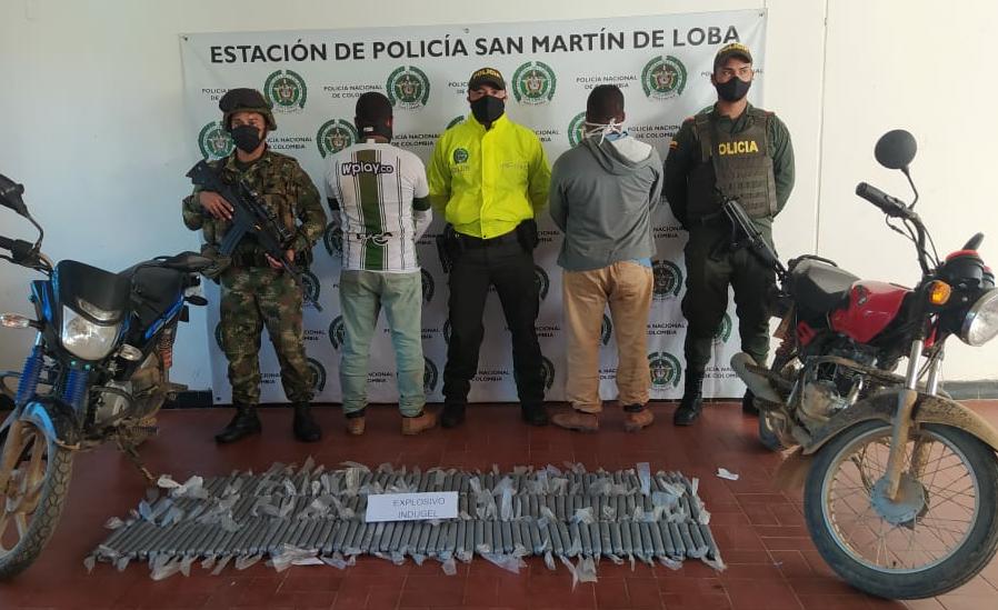 Capturados con explosivos