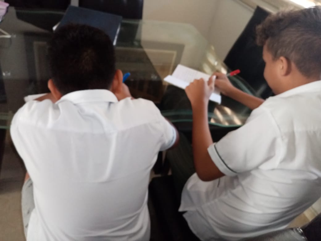 Hermanos deben ingeniárselas para tomar clases virtuales