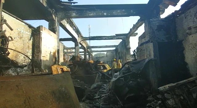 Incendio en el barrio San Roque, en Barraquilla.
