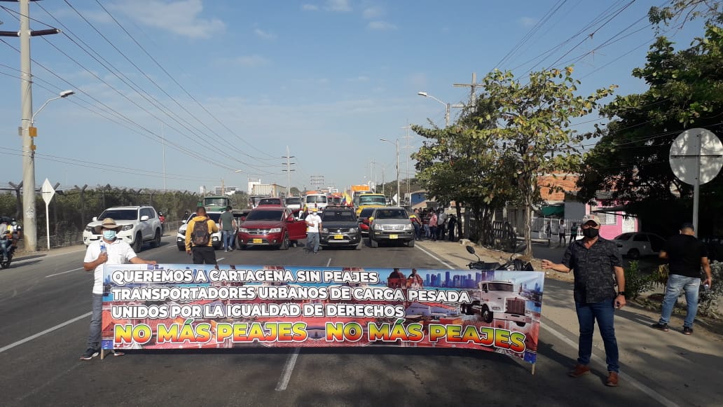 Gremio de transportadores anunció que seguirán los bloqueos de no llegar a acuerdo con el alcalde de Cartagena