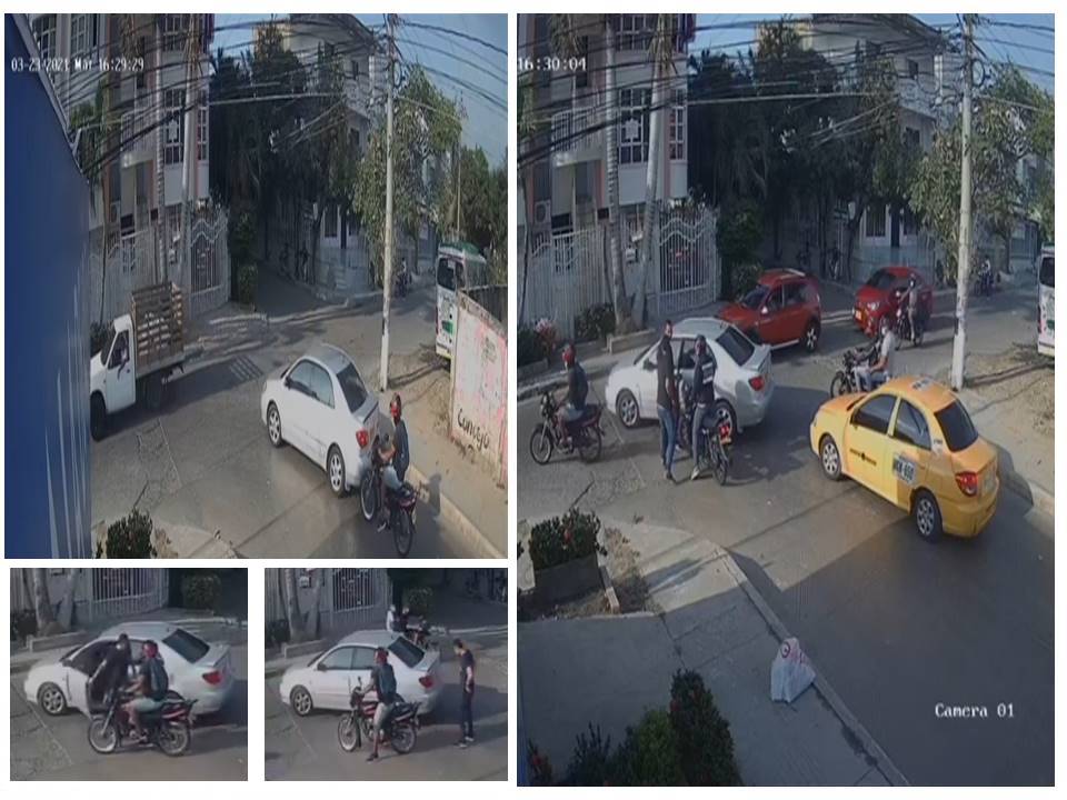 Quedaron grabados en cámaras de seguridad