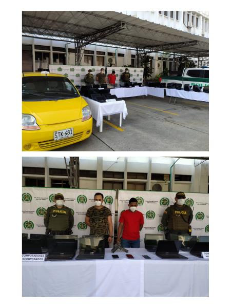 Capturados dos sujetos cuando pretendían hurtar 46 equipos de computo de un colegio en el Mamón-Corozal