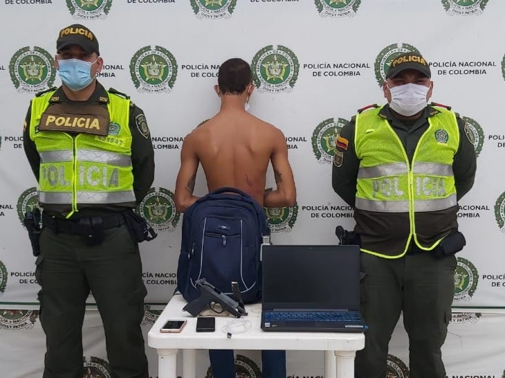Minutos antes de su captura había sido reportado un robo a mano armada