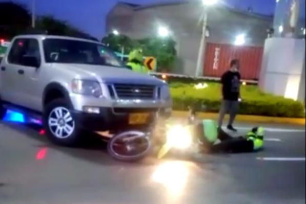 Agente de la Policía arrollado en Barranquilla