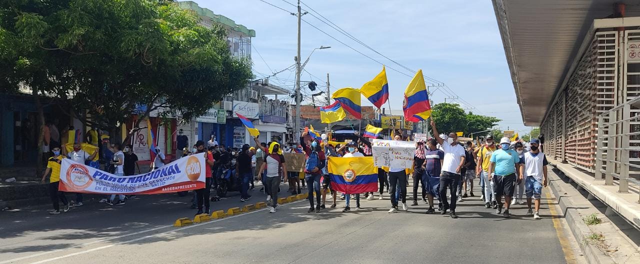 Manifestantes en Barranquilla