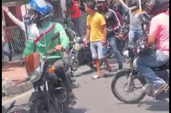 Protesta de mototaxistas en Barranquilla