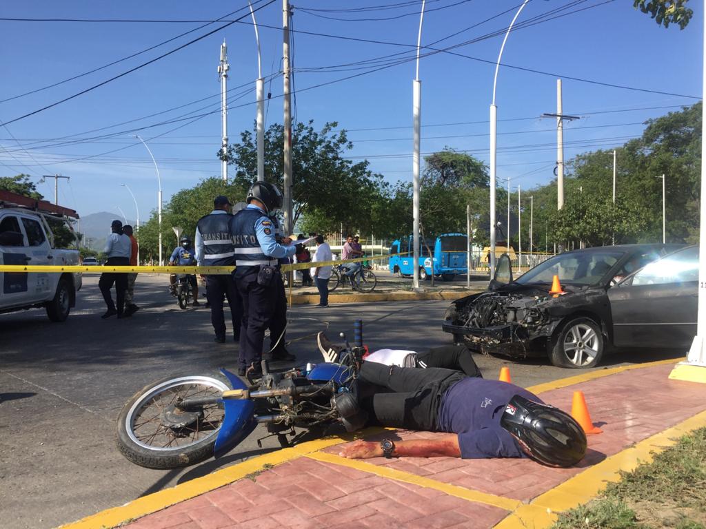 La dramatización del siniestro vial que se llevó a cabo en la glorieta de la Quinta de San Pedro Alejandrino