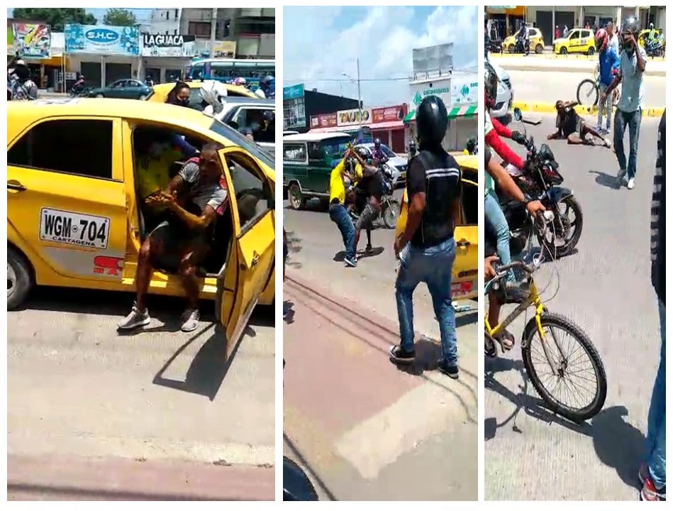 El hombre salió mal librado mientras que el taxista debió pagar la lavada del carro