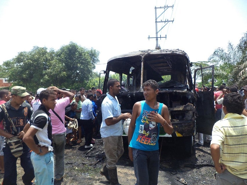Bus en que murieron los 33 niños de Fundación Magdalena