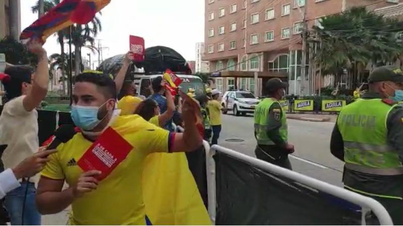 Protestas por partido de Colombia vs Argentina.