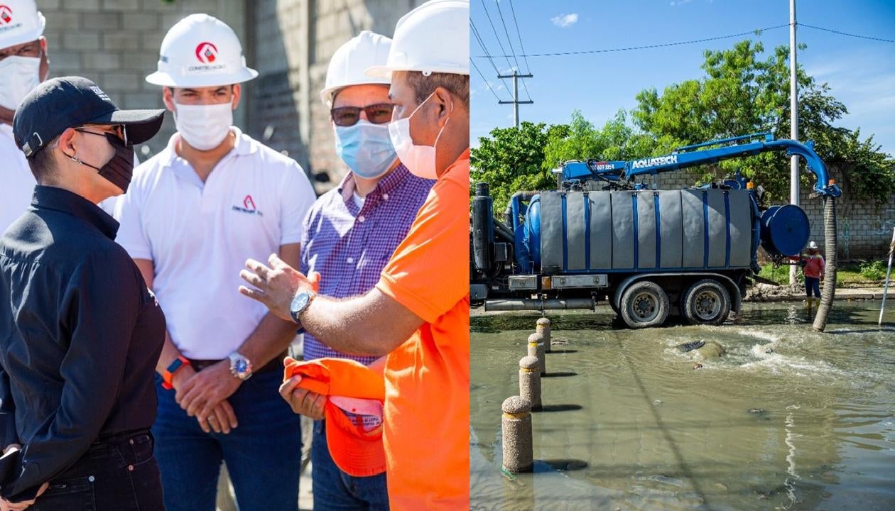 Obstrucción de material rocoso que entró al sistema de alcantarillado