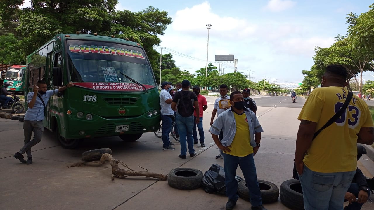 Bloqueos de conductores en Barranquilla