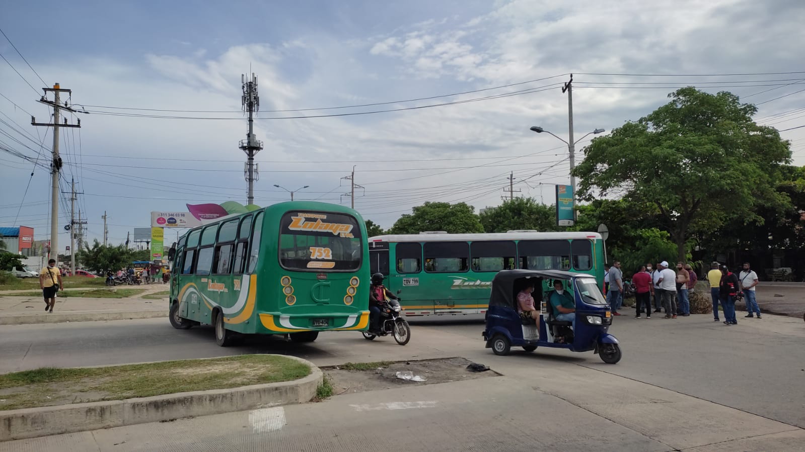 Bloqueo de buses en Barranquilla