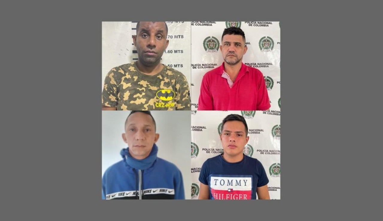 Los cuatro hombres que presuntamente conformaban la banda delincuencial ‘Los Taquilleros".