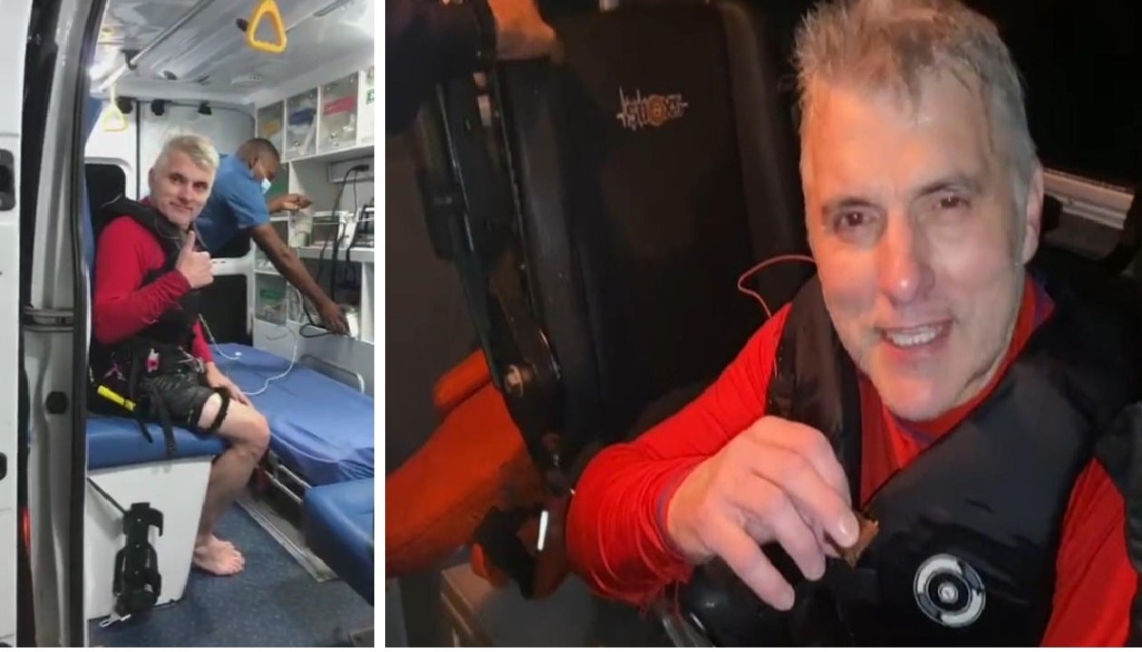 En ambulancia fue trasladado al Hospital Naval