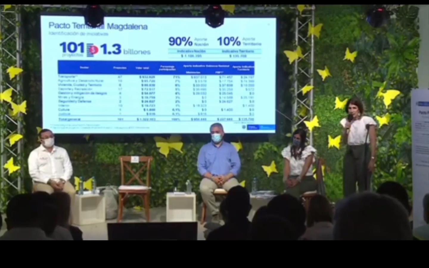 El presidente le cumplió a los alcaldes del Madalena con inversiones de 1.3 billones de pesos.