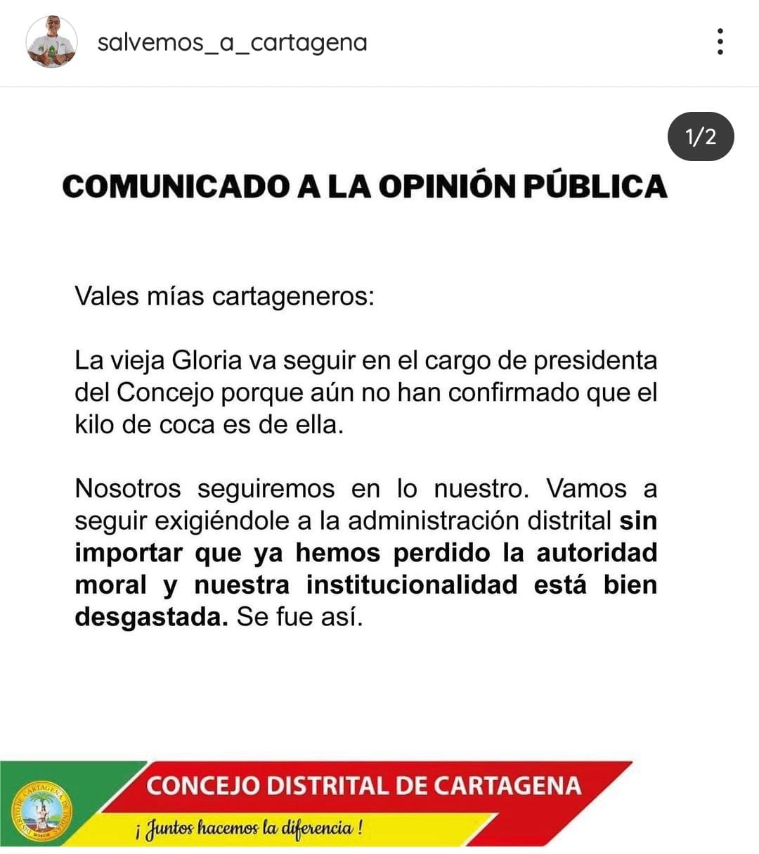 Comunicado de la alcaldía caso 