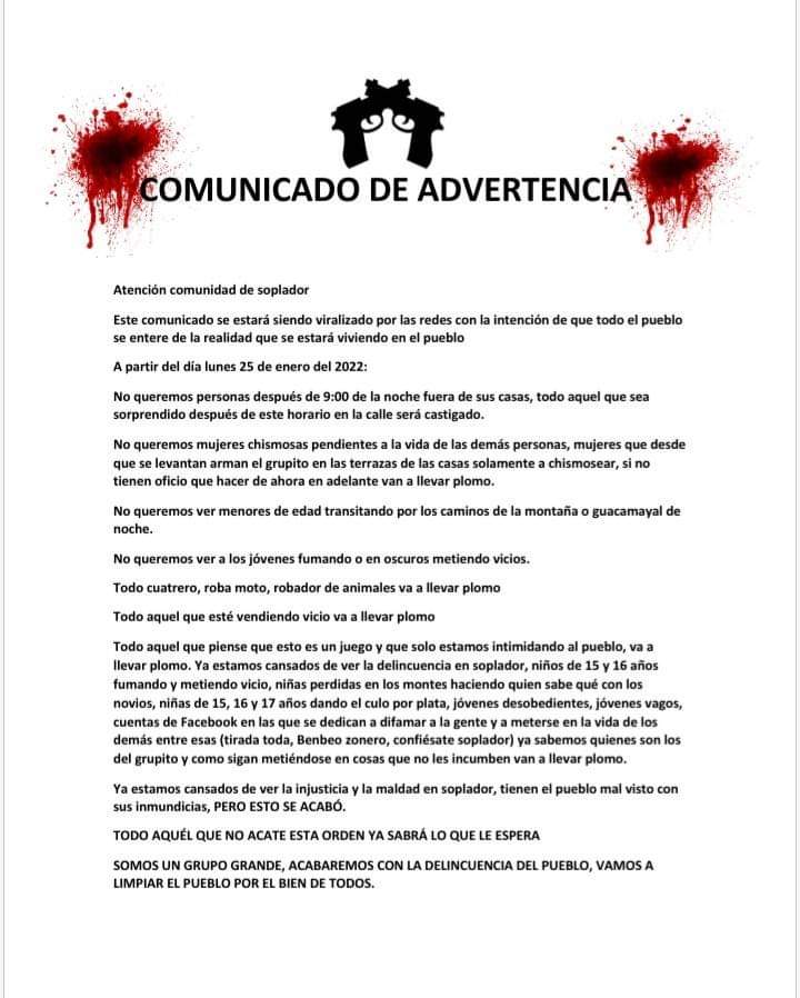 La comunidad se alertó por las amenazas a diversos habitantes de Zona Bananera