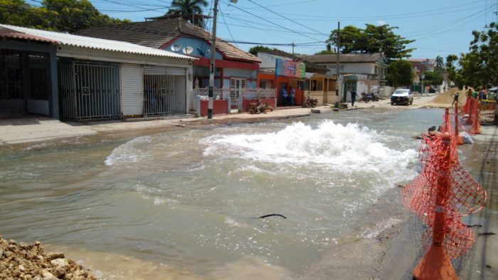 Tubo roto de Aguas de Cartagena