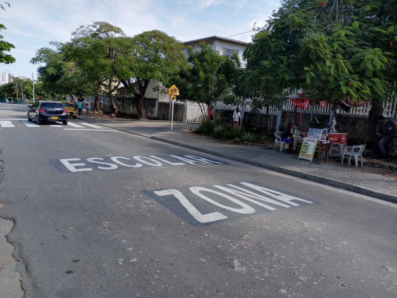 Zona escolar demarcada en Cartagena