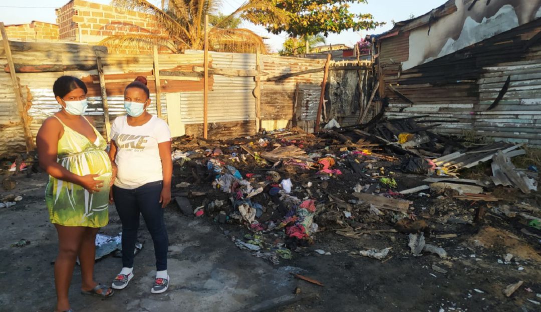 Niña quemada en Olaya Herrera