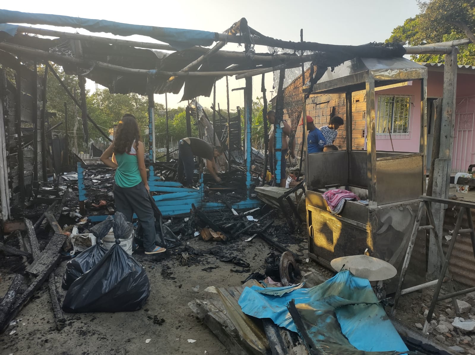 Así quedó la vivienda consumida por las llamas