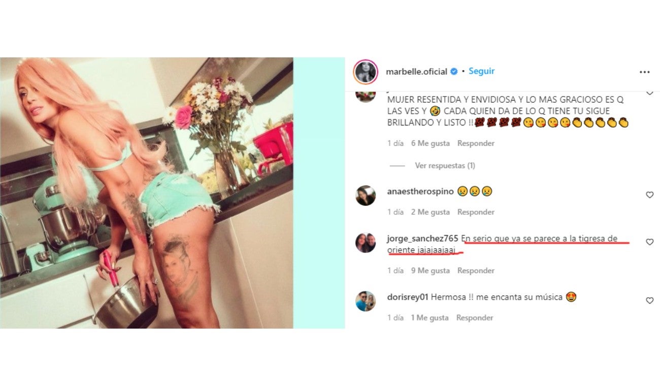 Comentario en foto de Marbelle