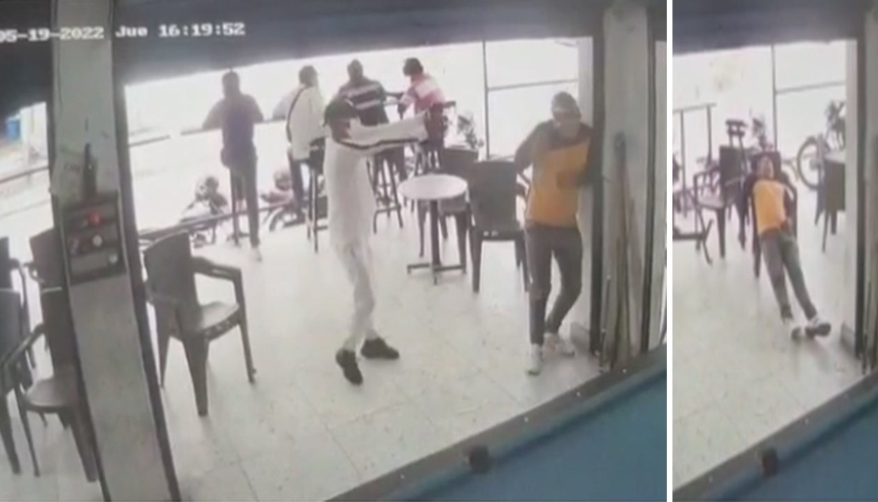 Una cámara captó el momento del ataque