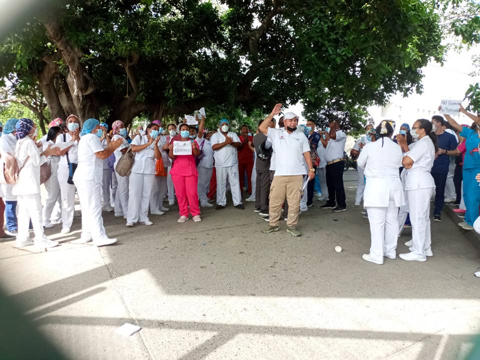 La protesta fue hecha por personas suministrado por la empresa Su Personal la hospital