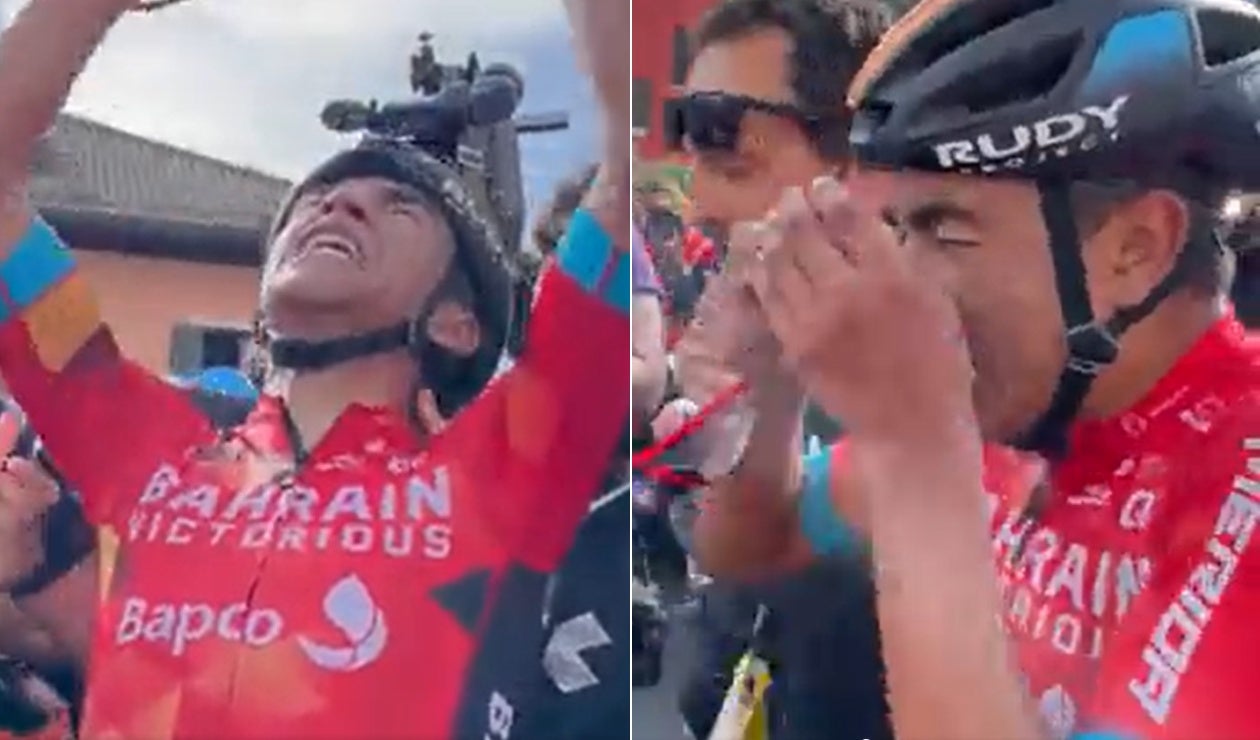 Santiago Buitrago tras ganar la etapa 17 del Giro de Italia