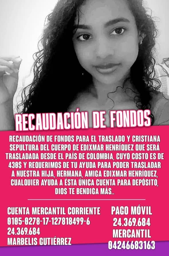 Campaña repatriación Edixmar Henríquez