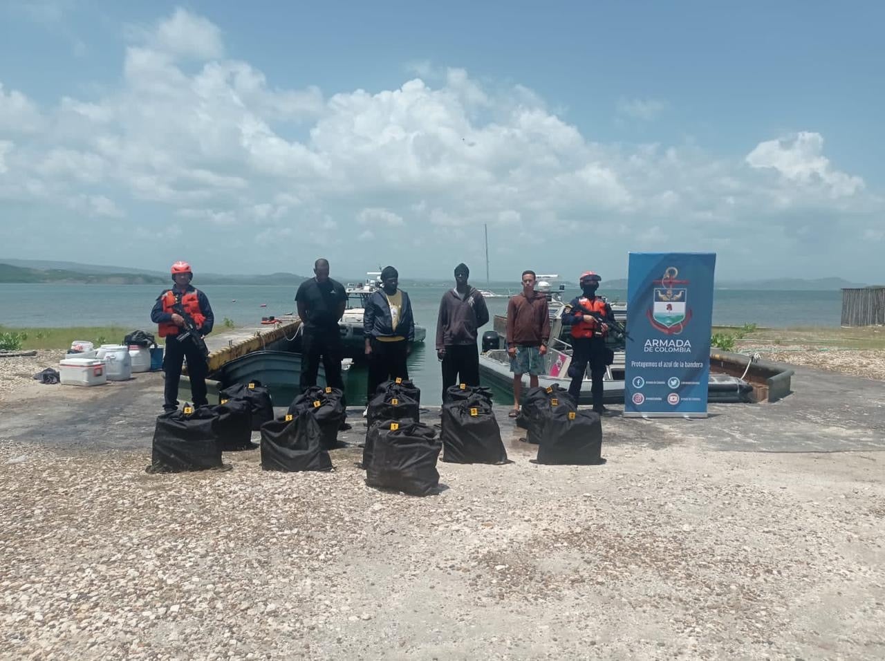 Droga incautada en el mar