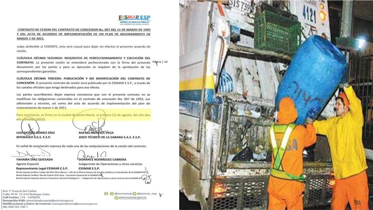 Ceden contrato de recolección de basuras en Santa Marta