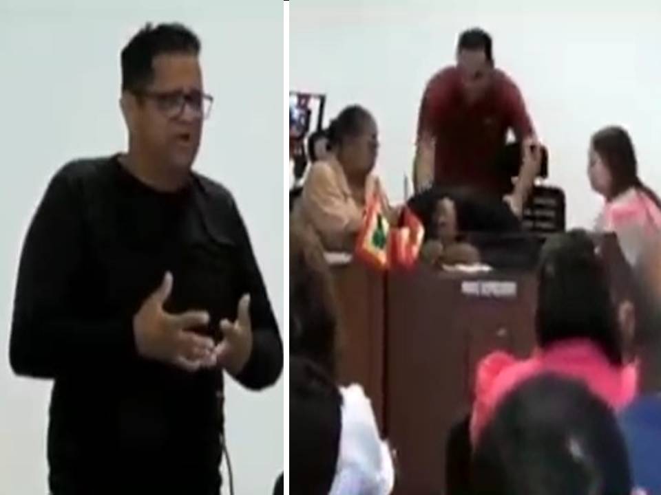 Momentos en que el líder activista sufre el desmayo