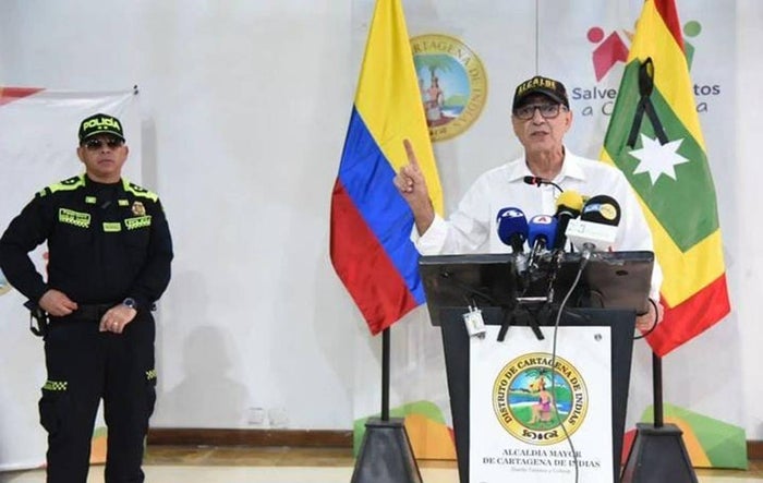 Alcalde de Cartagena William Dau en rueda de prensa