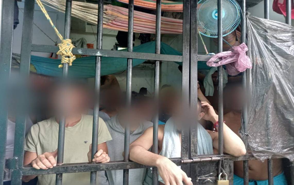 Detenidos en celda Estación de Policía Turbaco, Bolívar