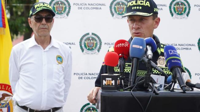 Rueda de prensa de Policía Nacional en Cartagena.