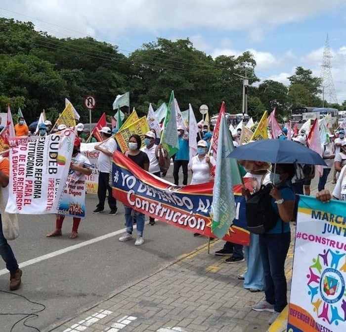 Protesta de docentes en Cartagena