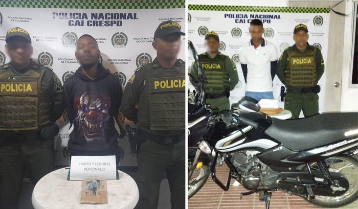 Uno fue capturado por hurto y el otro por porte de arma de fuego