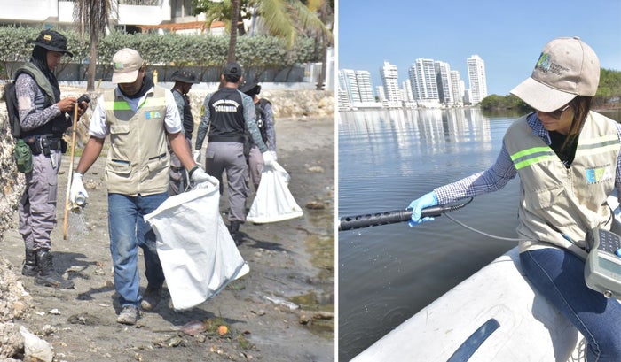 EPA Cartagena recoge peces muertos en El Laguito