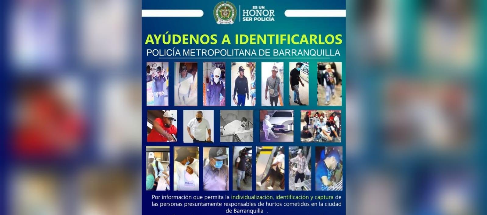 Cartel de los más buscados en Barranquilla