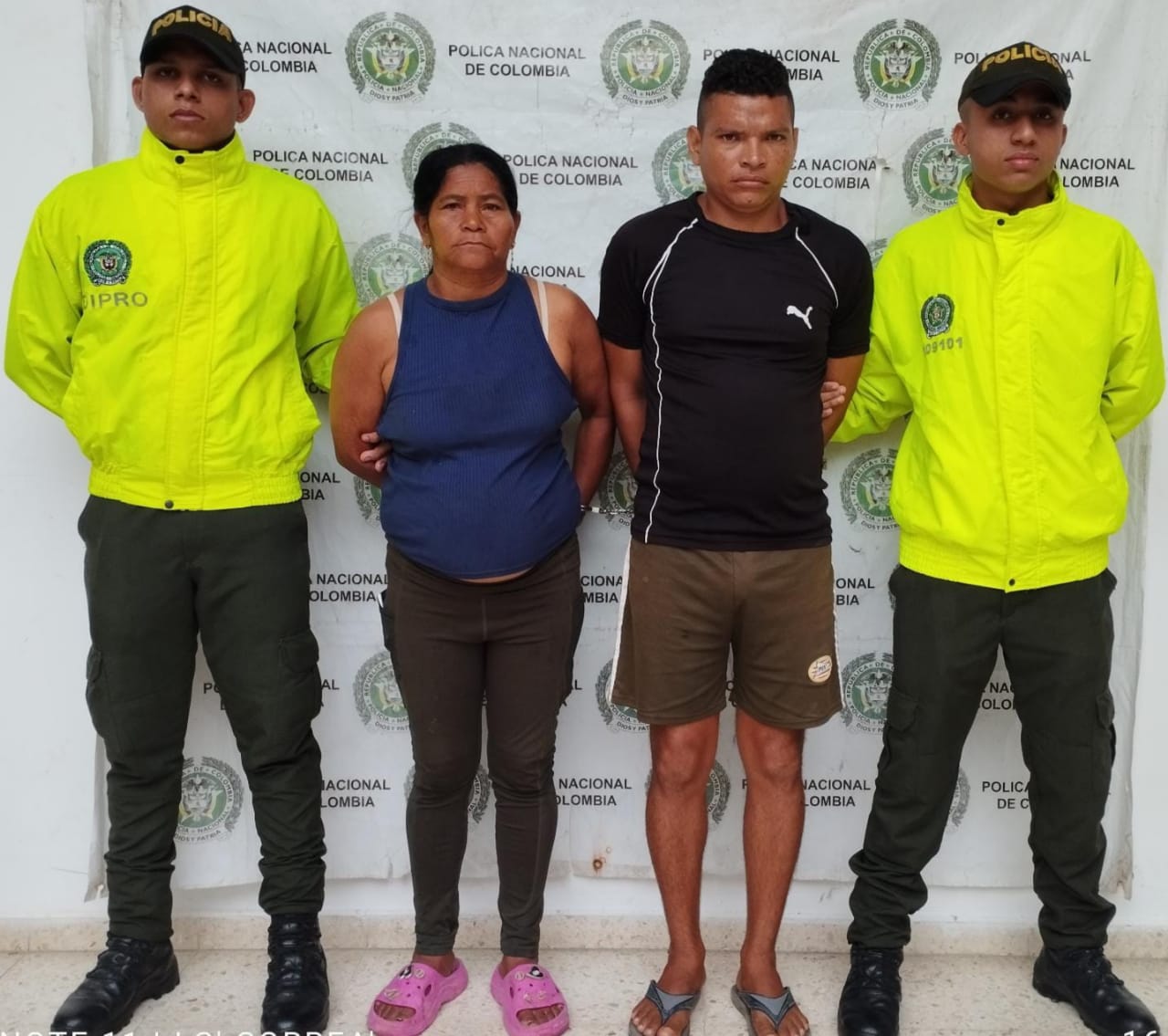 Pareja capturada en Palmar de Varela.