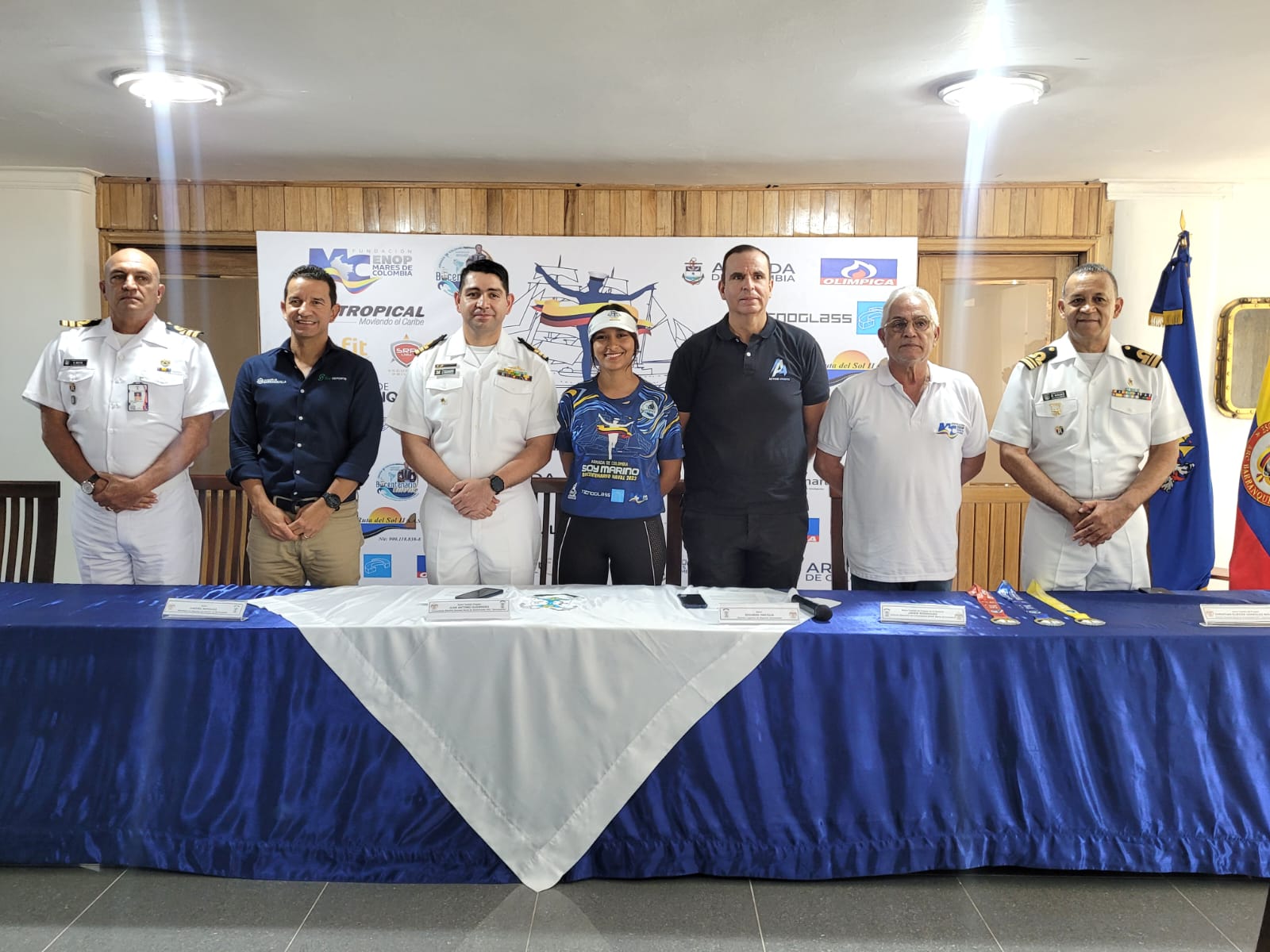 Los deportistas estarán acompañados por los marinos de Colombia