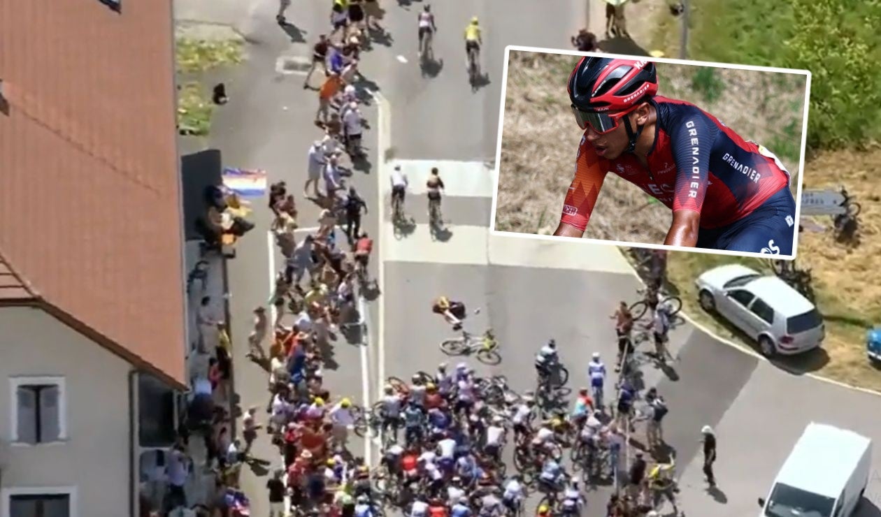 Caída de Egan Bernal en el Tour de Francia este domingo