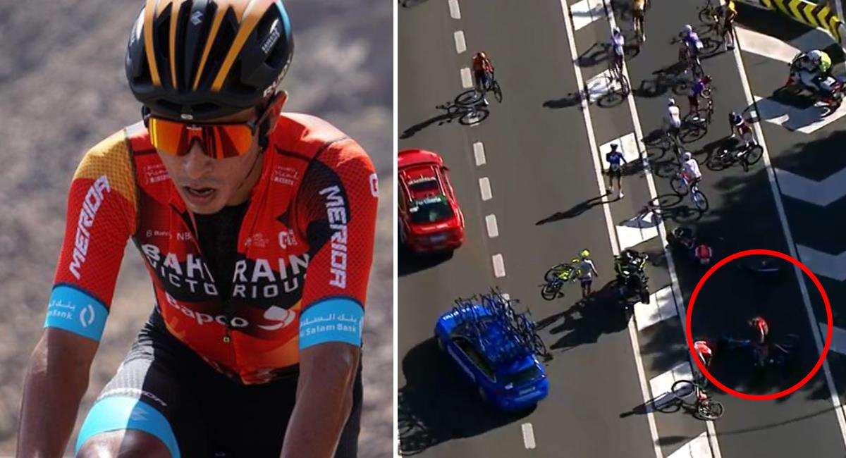 Caída del colombiano Santiago Buitrago en la Vuelta a España