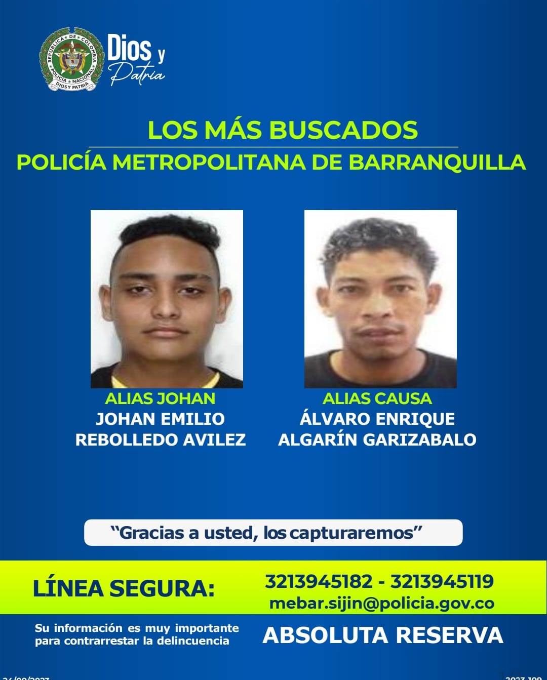 OHAN EMILIO REBOLLEDO AVILEZ y ALVARO ENRIQUE ALGARIN GARIZABALO