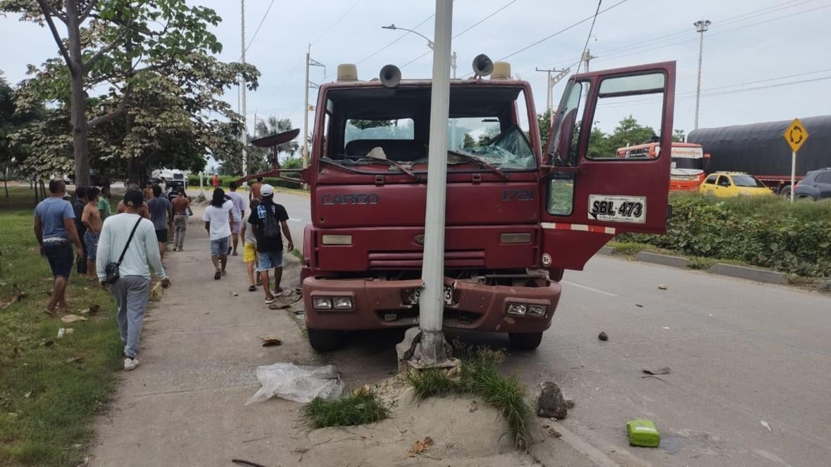 Camión que originó la tragedia en la zona.