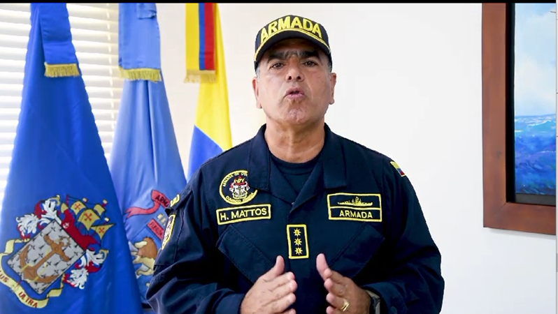 Vicealmirante Hernando Mattos Dager, Comandante de la Fuerza Naval del Caribe.