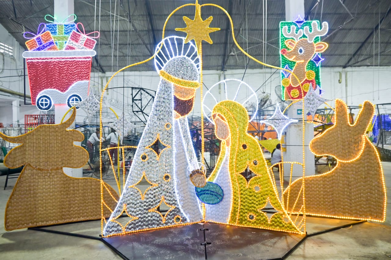 Foto alumbrado navideño en Cartagena